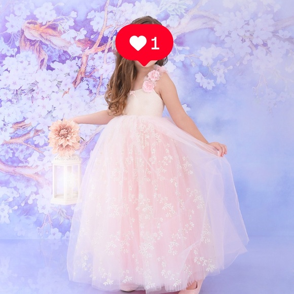 Dollcake Pink Floral Kids Formal Dress - Picture 4 of 4